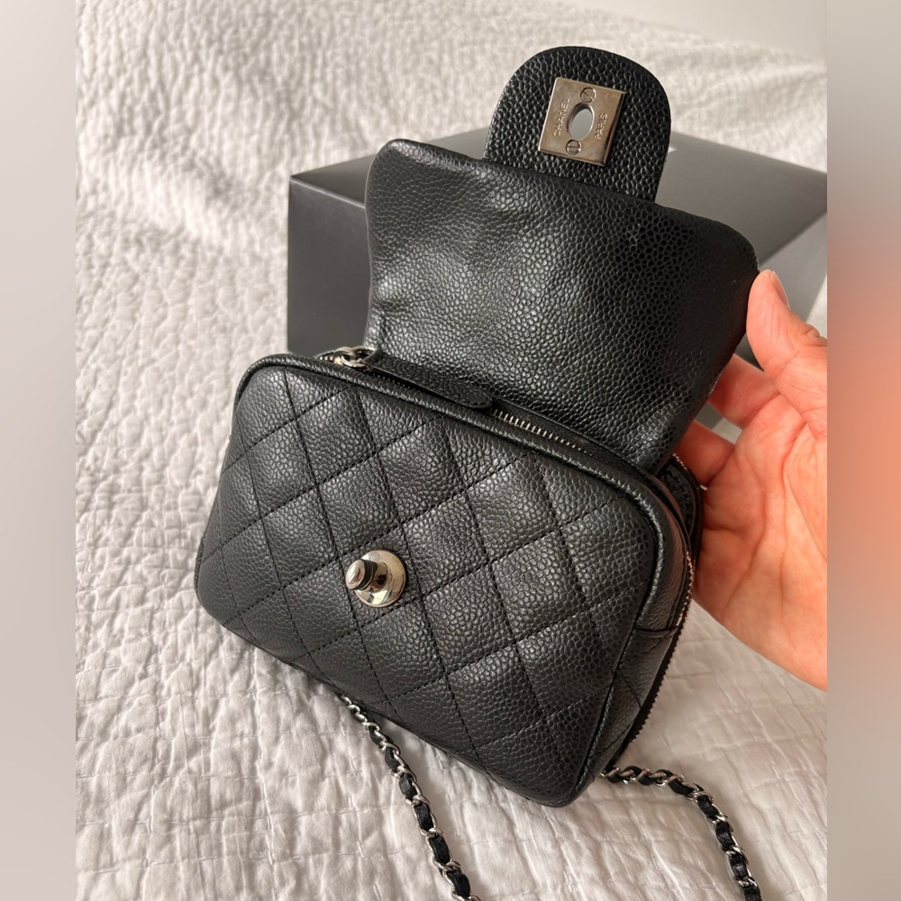 Chanel Black Caviar Mini Flap Wallet on Chain Crossbody SHW - Picture 12 of 14